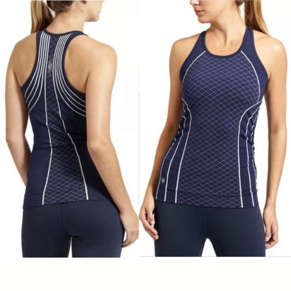 Athleta - Finish Fast Running Athletic Tank Top 591280 | Size Small | Navy Blue